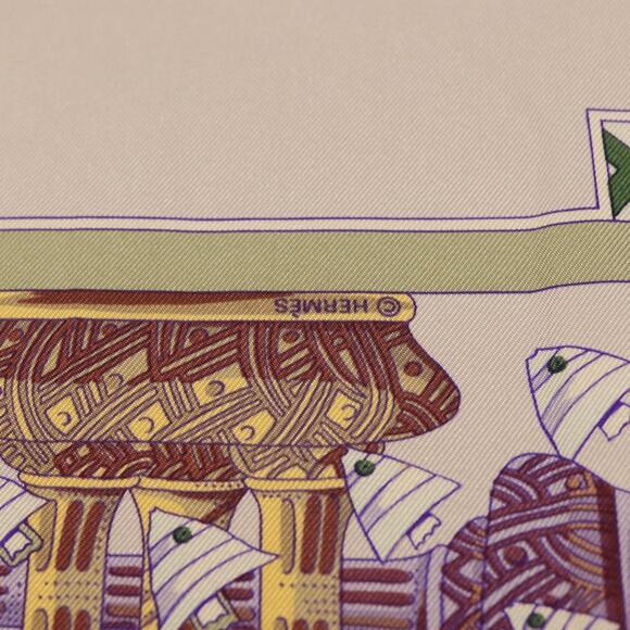 HERMES Carre 90 Scarf ""RENCONTRE OCEANE"" Silk Gray Auth 141551 - Picture 13 of 15